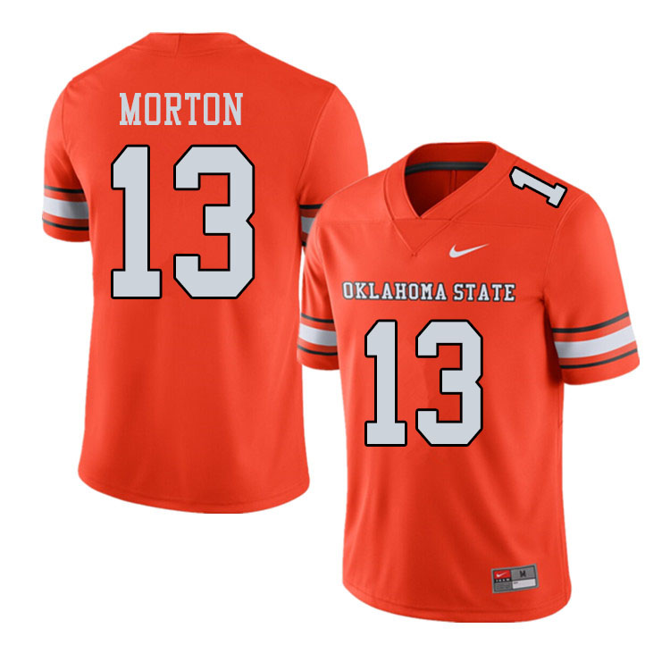 Men #13 Lamarcus Morton Oklahoma State Cowboys College Football Jerseys Sale-Alternate Orange